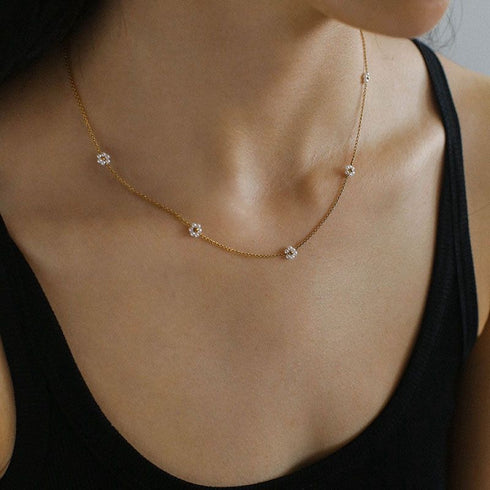 Daisy Delight Pearl Necklace - Zafari Studio Jewelry